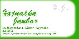 hajnalka jambor business card